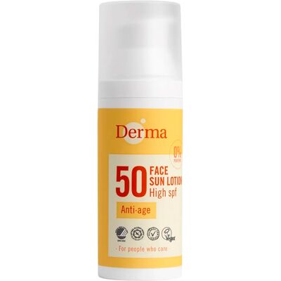 Derma Sun SPF 50 Ansiktskräm - Vattentät anti-åldrande Derma Sun SPF 50 Ansiktskräm - Vattentät anti-åldrande