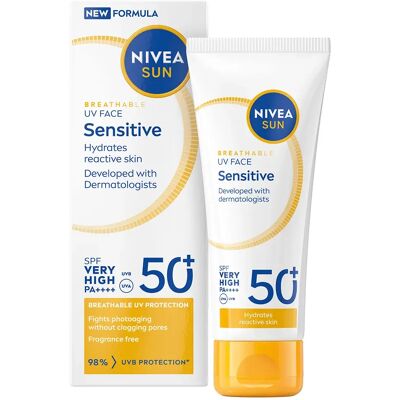 NIVEA Sun UV Face Sensitive Cream SPF 50+, 40 ml NIVEA Sun UV Face Sensitive Cream SPF 50+, 40 ml