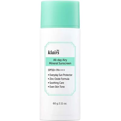 Klairs All-day Airy Mineral Sunscreen SPF 50+ PA++++, 60 g Klairs All-day Airy Mineral Sunscreen SPF 50+ PA++++, 60 g