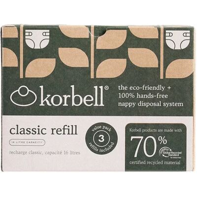 Korbell Refill Till Blöjhink Classic 16 Liter 3-pack Korbell Refill Till Blöjhink Classic 16 Liter 3-pack