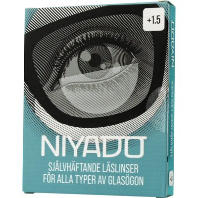 NIYADO Självhäftande Optiska Silikonlinser 1-par +1,5 NIYADO Självhäftande Optiska Silikonlinser 1-par +1,5