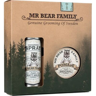 Mr Bear Family Kit - Spray & Pomade Sweetwood 200 + 100 ml Mr Bear Family Kit - Spray & Pomade Sweetwood 200 + 100 ml