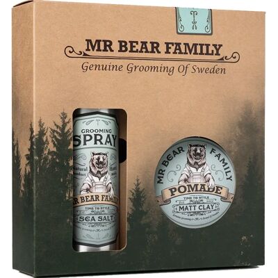 Mr Bear Family Kit - Spray & Pomade Springwood 200 + 100 ml Mr Bear Family Kit - Spray & Pomade Springwood 200 + 100 ml