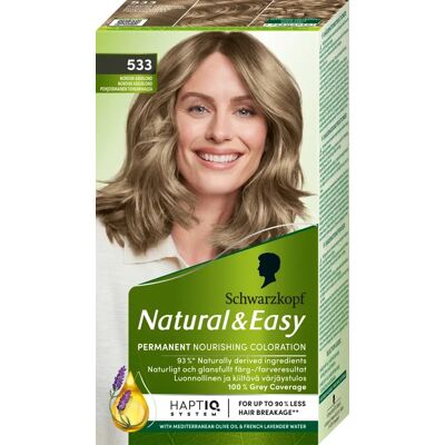 Schwarzkopf Natural & Easy 533 - Hårfärg - Aske blond - Nordiska toner Schwarzkopf Natural & Easy 533 - Hårfärg - Aske blond - Nordiska toner