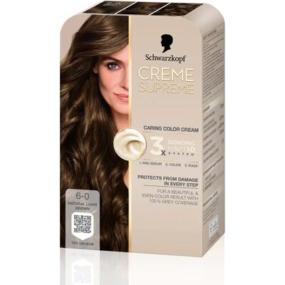 Schwarzkopf Creme Supreme 6-0 Natural Light Brown Schwarzkopf Creme Supreme 6-0 Natural Light Brown