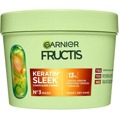 Garnier - Fructis Keratin Sleek Mask - Hårinpackning för Torrt och Frissigt Hår Garnier - Fructis Keratin Sleek Mask - Hårinpackning för Torrt och Frissigt Hår