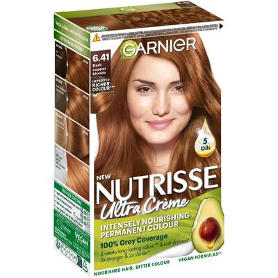 Garnier Nutrisse Ultra Color Permanent Hårfärg 1 pack 6.41 Dark Copper Blonde Garnier Nutrisse Ultra Color Permanent Hårfärg 1 pack 6.41 Dark Copper Blonde