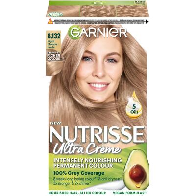 Garnier Nutrisse Ultra Color Permanent Hårfärg 1 pack 8.132 Light Blonde Nude Garnier Nutrisse Ultra Color Permanent Hårfärg 1 pack 8.132 Light Blonde Nude