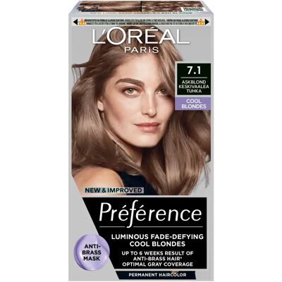 L'Oréal Paris Preference 7.1 Island Kall Blond - Hårfärg L'Oréal Paris Preference 7.1 Island Kall Blond - Hårfärg