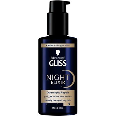 Schwarzkopf Gliss Night Elixir - Nattreparationsbehandling Schwarzkopf Gliss Night Elixir - Nattreparationsbehandling