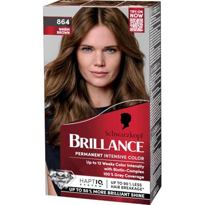 Schwarzkopf Brillance Permanent Intensive Color 864 Warm Brown Schwarzkopf Brillance Permanent Intensive Color 864 Warm Brown