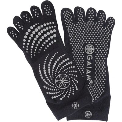 Gaiam Grå yogasockor - Antiskli, Unisex, Resvänlig Gaiam Grå yogasockor - Antiskli, Unisex, Resvänlig
