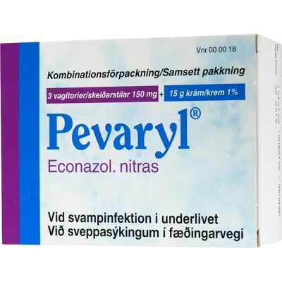 Pevaryl vagitorium och kräm 150 mg + 1% 1 st Pevaryl vagitorium och kräm 150 mg + 1% 1 st
