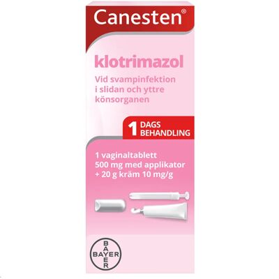 Canesten vaginaltablett och kräm 500 mg+1% 1 st Canesten vaginaltablett och kräm 500 mg+1% 1 st