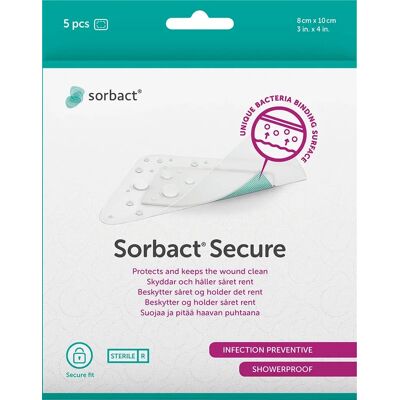 Sorbact Secure Antibakteriell Vattentät Sårförband - Plåster Sorbact Secure Antibakteriell Vattentät Sårförband - Plåster