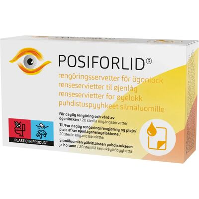 POSIFORLID® Rengöringsservetter för ögonlock 20 st POSIFORLID® Rengöringsservetter för ögonlock 20 st