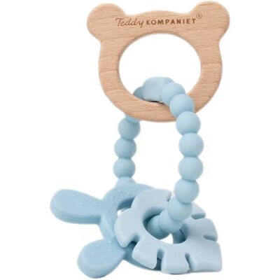 Teddykompaniet Bitring i silikon & trä Teal Teddykompaniet Bitring i silikon & trä Teal