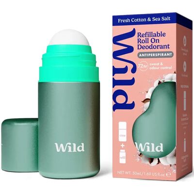 Wild Roll On Antiperspirant Aqua Case Fresh Cotton Sea Salt 50 ml Wild Roll On Antiperspirant Aqua Case Fresh Cotton Sea Salt 50 ml