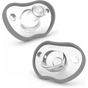Nanobébé Flexy Napp Silikon 0-3 mån 2-pack Grå