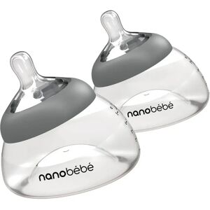 Nanobébé Bröstmjölksflaska Anti-Kolik 2-pack 150 ml Grå