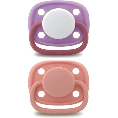 ESSKA Knoppa Silikon 4-36 mån 2-pack Rosa/Lila ESSKA Knoppa Silikon 4-36 mån 2-pack Rosa/Lila