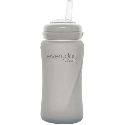 Everyday Baby Sugrörsflaska Glas Healthy + Quiet Grey 240 ml Everyday Baby Sugrörsflaska Glas Healthy + Quiet Grey 240 ml