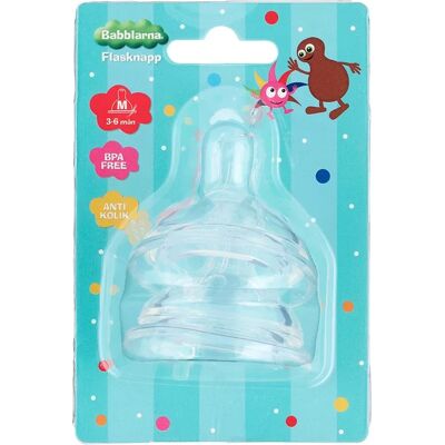 Babblarna Flasknapp 3-6 månader Medium 2-pack Babblarna Flasknapp 3-6 månader Medium 2-pack