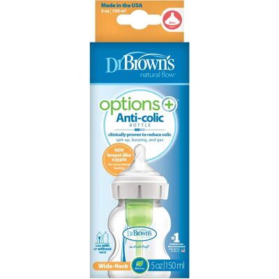 Dr. Brown's WideNeck Opt+ Nappflaska Strl 1 150ml 1st Dr. Brown's WideNeck Opt+ Nappflaska Strl 1 150ml 1st