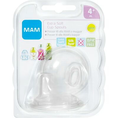MAM Extra Mjuk Drickpip 4 mån+ 2-pack MAM Extra Mjuk Drickpip 4 mån+ 2-pack