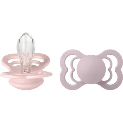 BIBS Supreme Silicone Blossom/Dusky Lilac 2-pack Size 2 BIBS Supreme Silicone Blossom/Dusky Lilac 2-pack Size 2