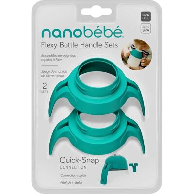 Nanobébé Handtag Flexy flaska 2-pack Turkos Nanobébé Handtag Flexy flaska 2-pack Turkos