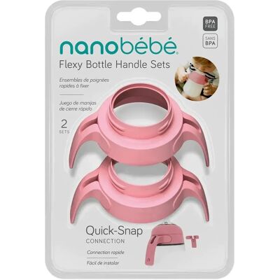 Nanobébé Handtag Flexy flaska 2-pack Rosa Nanobébé Handtag Flexy flaska 2-pack Rosa