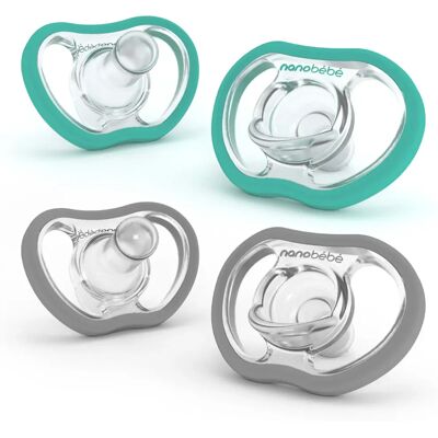 Nanobébé Active Flexy Napp Silikon 4 st Turkos/grå Nanobébé Active Flexy Napp Silikon 4 st Turkos/grå