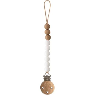 Mushie Pacifier Clip Eva White Mushie Pacifier Clip Eva White