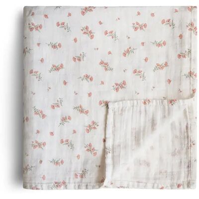 Mushie Baby Swaddlefilt - Ekologisk bomull Rosa blommor Mushie Baby Swaddlefilt - Ekologisk bomull Rosa blommor