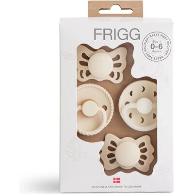 FRIGG 4-pack Baby's First pacifier Moonlight sailing Cream Size 1 FRIGG 4-pack Baby's First pacifier Moonlight sailing Cream Size 1