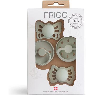 FRIGG 4-pack Baby's First pacifier Moonlight sailing Sage Size 1 FRIGG 4-pack Baby's First pacifier Moonlight sailing Sage Size 1