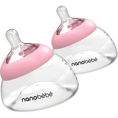 Nanobébé Bröstmjölksflaska Anti-Kolik 2-pack 150 ml Rosa Nanobébé Bröstmjölksflaska Anti-Kolik 2-pack 150 ml Rosa