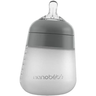 Nanobébé Flexy silikonflaska Anti-kolik 270 ml Grå Nanobébé Flexy silikonflaska Anti-kolik 270 ml Grå