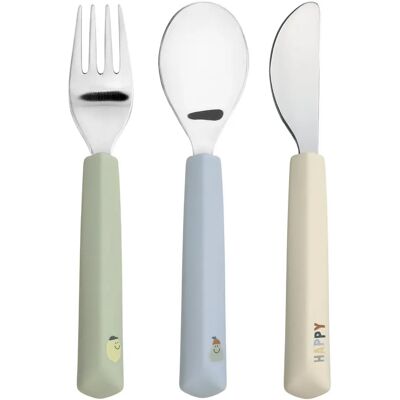 LÄSSIG Cutlery Silicone Handle Happy Fruits 3 Delar Lemon LÄSSIG Cutlery Silicone Handle Happy Fruits 3 Delar Lemon