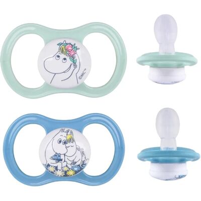 ESSKA Happy Muminedition Napp + 4 månader 2-pack ljusgrön/blå ESSKA Happy Muminedition Napp + 4 månader 2-pack ljusgrön/blå
