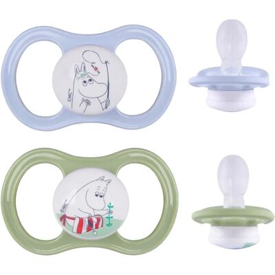 ESSKA Happy Muminedition Napp + 4 månader 2-pack grön/ljusblå ESSKA Happy Muminedition Napp + 4 månader 2-pack grön/ljusblå