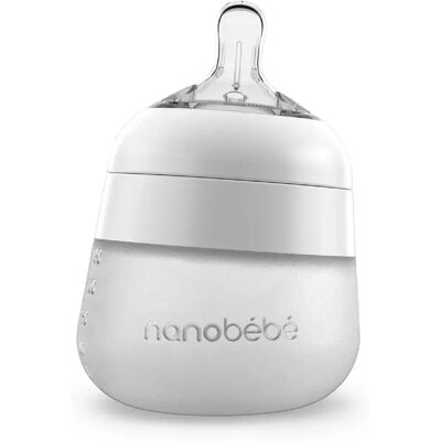 Nanobébé Flexy Silikonflaska Anti-kolik 150 ml Vit Nanobébé Flexy Silikonflaska Anti-kolik 150 ml Vit