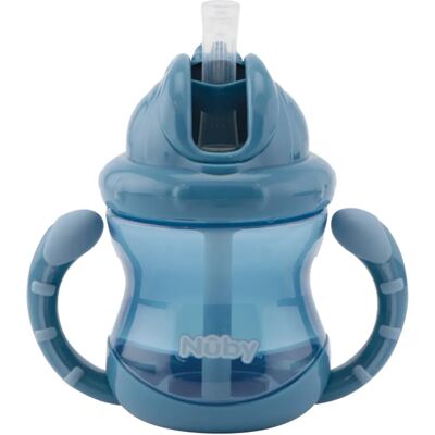 Nuby Flip It Cup Twin Handle 240 ml Blå Nuby Flip It Cup Twin Handle 240 ml Blå