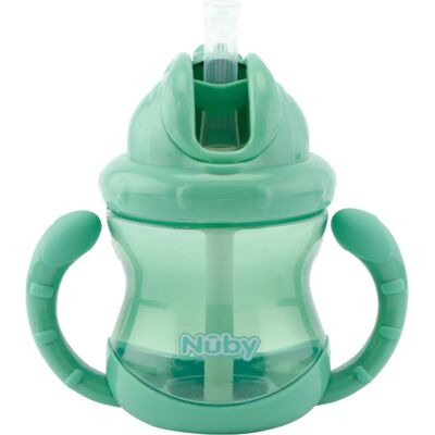 Nuby Flip It Cup Twin Handle 240 ml Grön Nuby Flip It Cup Twin Handle 240 ml Grön