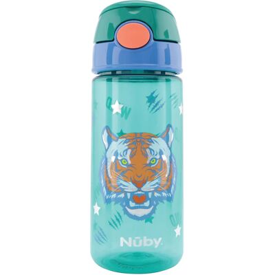 Nuby Flaska Soft Straw Push Cup Glitter 540 ml Tiger Nuby Flaska Soft Straw Push Cup Glitter 540 ml Tiger