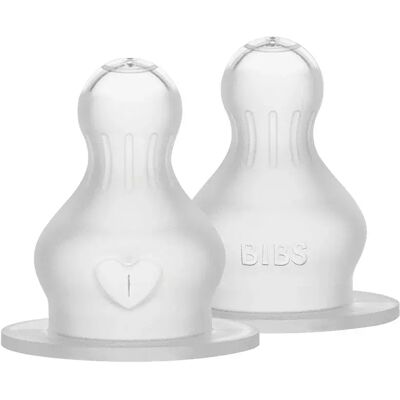 BIBS Baby Bottle Nipple Round Silicone Thick Flow 2 pack BIBS Baby Bottle Nipple Round Silicone Thick Flow 2 pack