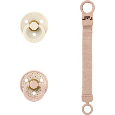 BIBS Colour Pacifier & Loop Clip Gift Set Latex Size 1 Blush BIBS Colour Pacifier & Loop Clip Gift Set Latex Size 1 Blush