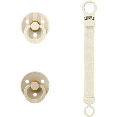 BIBS Colour Pacifier & Loop Clip Gift Set Latex Size 1 Ivory BIBS Colour Pacifier & Loop Clip Gift Set Latex Size 1 Ivory