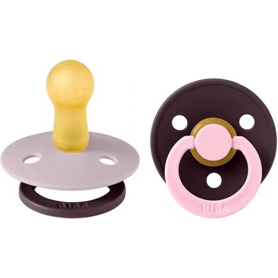 BIBS Pacifier Studio Colour Fusion Latex Dusky Lilac Plum Mix 2 pack Size 2 BIBS Pacifier Studio Colour Fusion Latex Dusky Lilac Plum Mix 2 pack Size 2